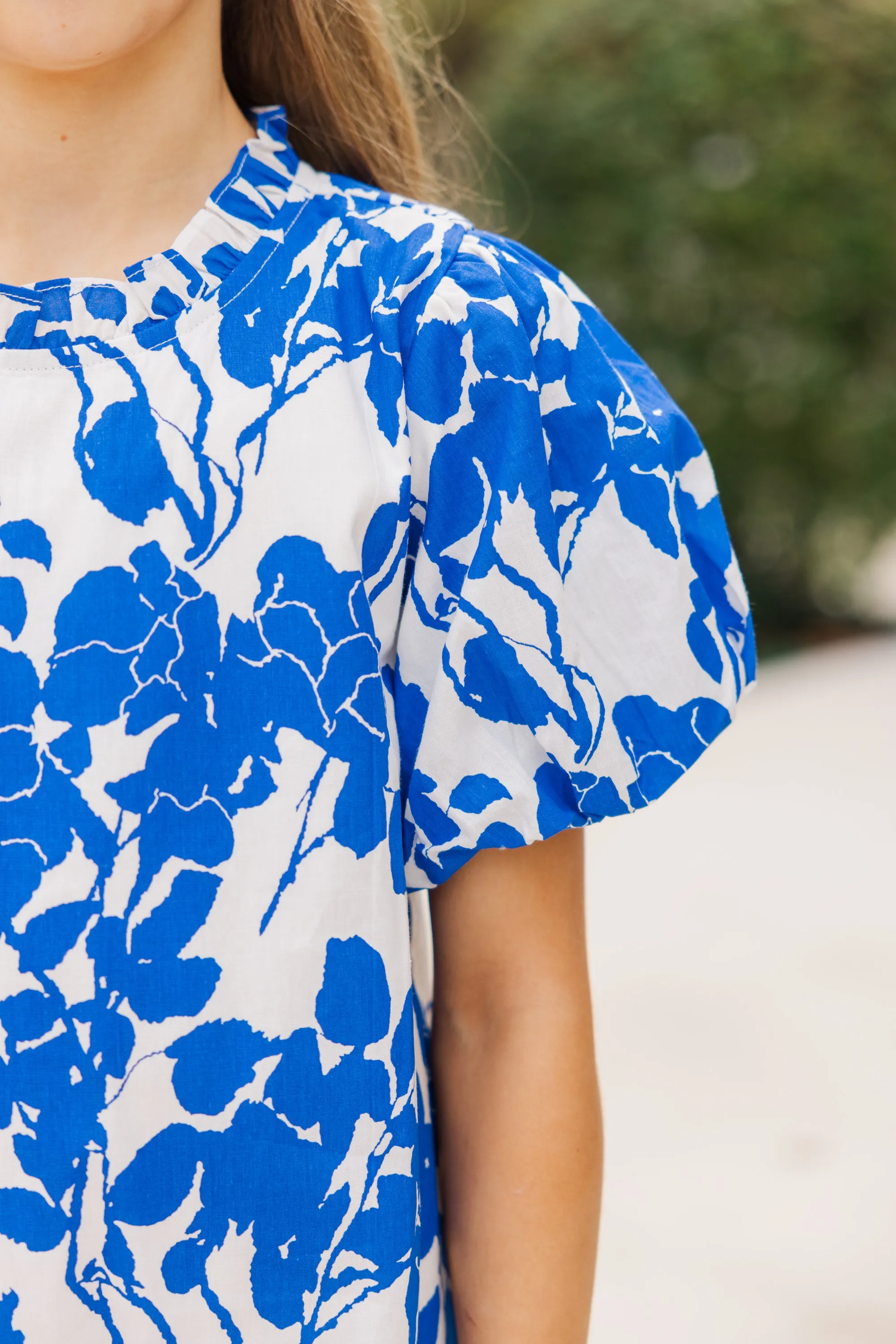 Girls: Get What You Love Blue Floral Dress