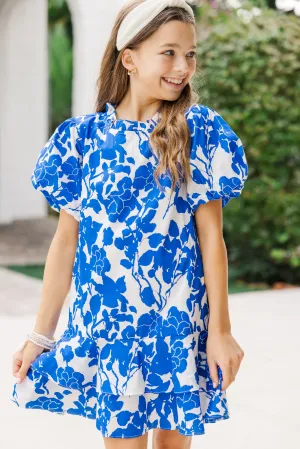 Girls: Get What You Love Blue Floral Dress