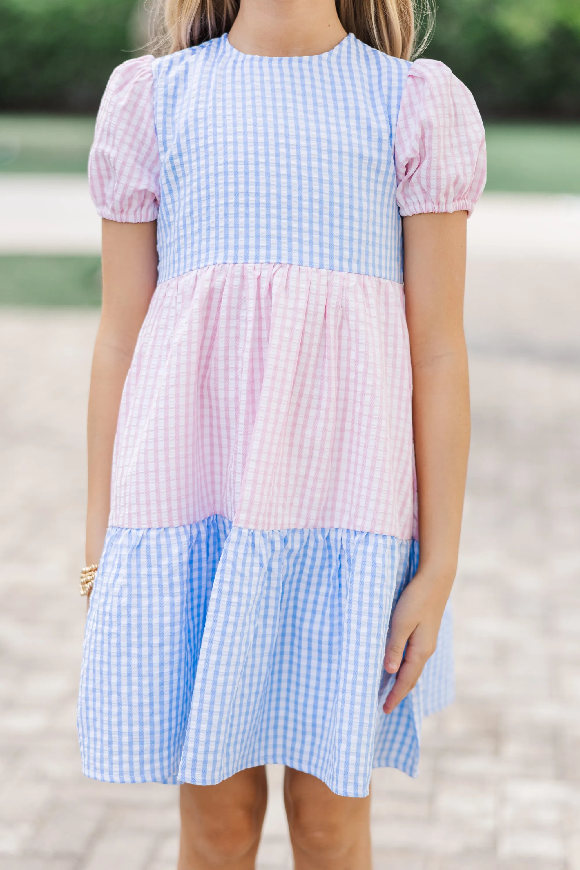 Girls: The Jenni Light Blue Gingham Dress