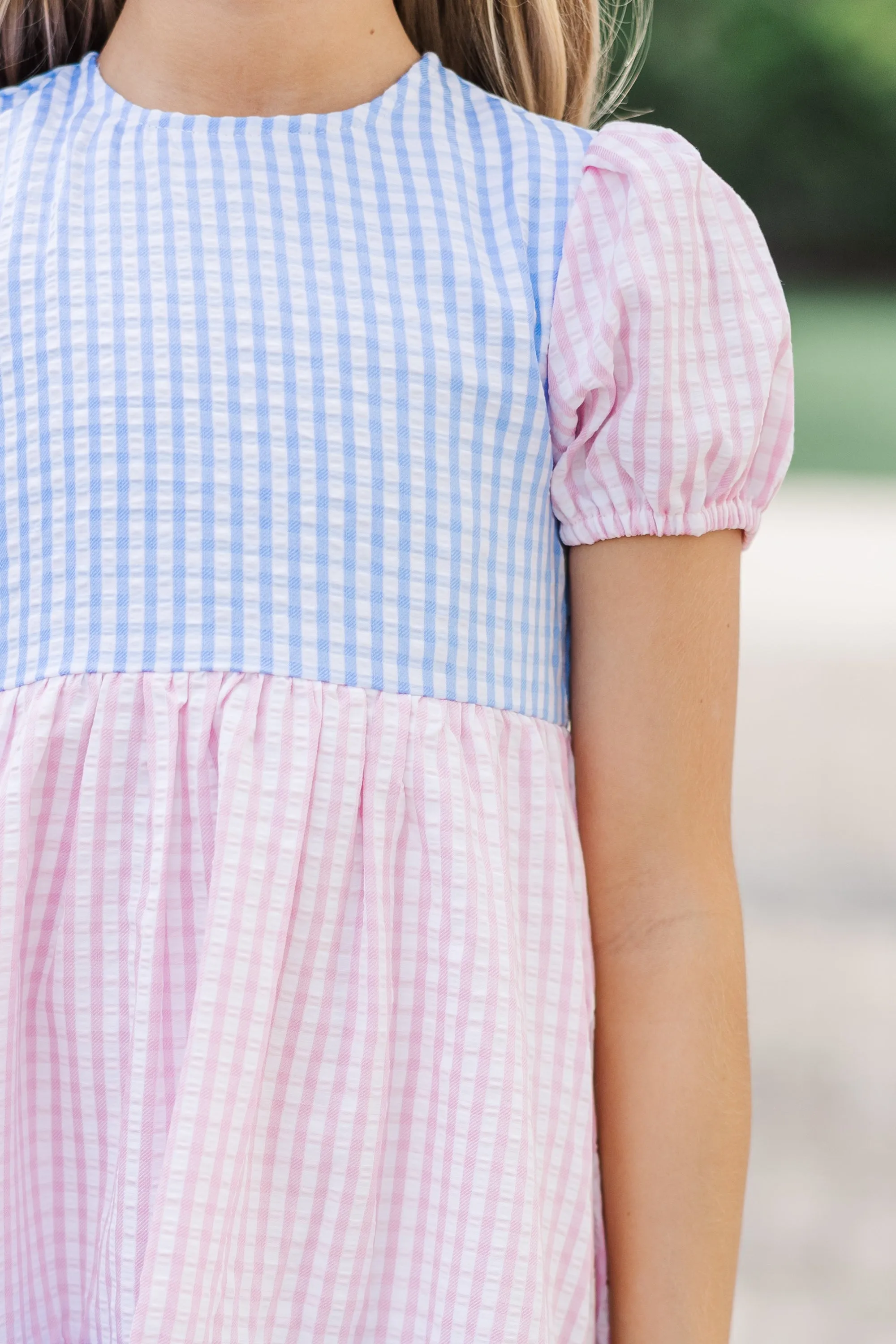 Girls: The Jenni Light Blue Gingham Dress