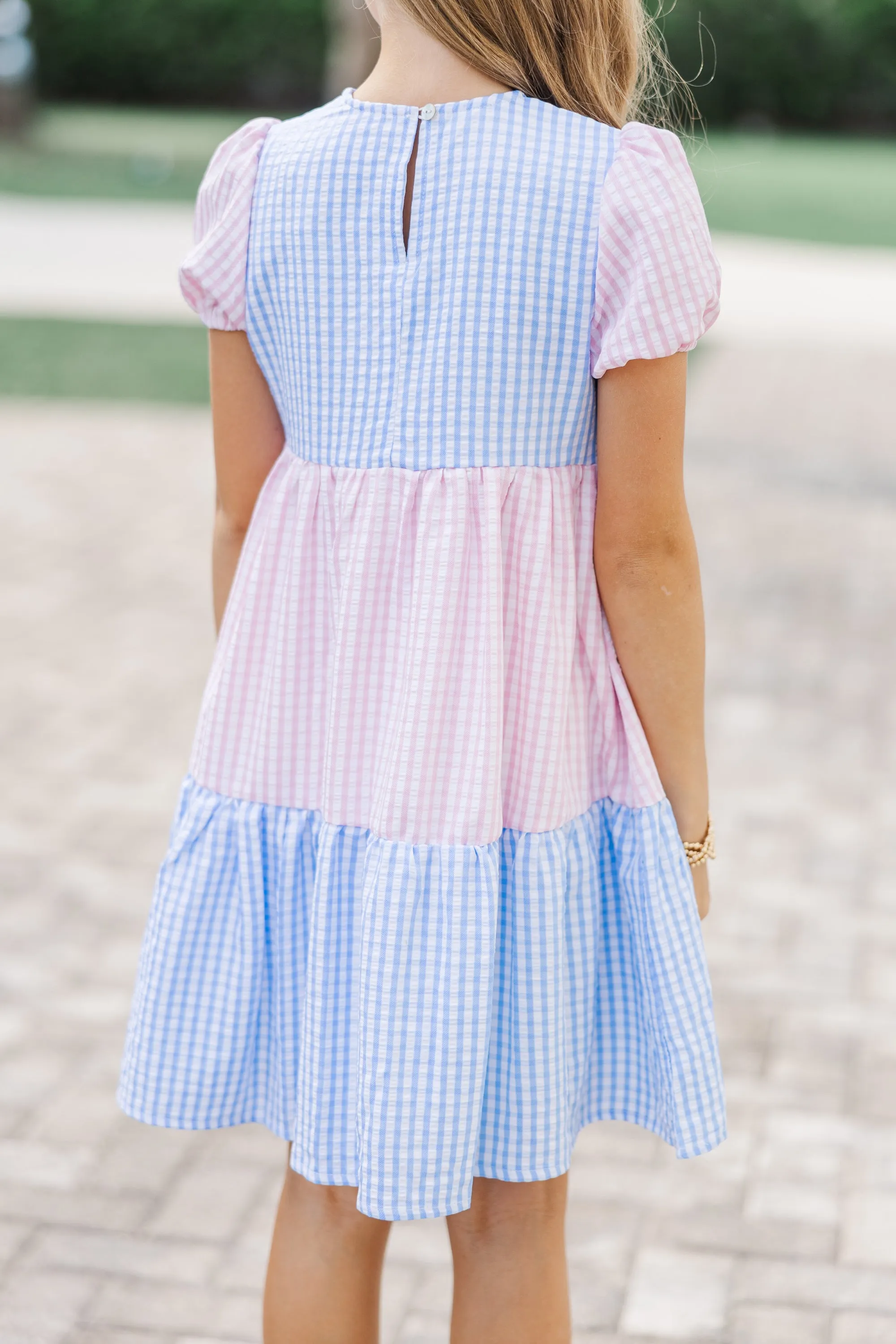 Girls: The Jenni Light Blue Gingham Dress
