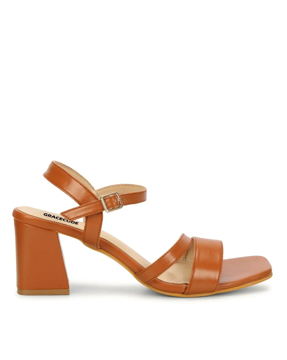 GRACECODE Women's Open-Toe Chunky-Heeled Sandals