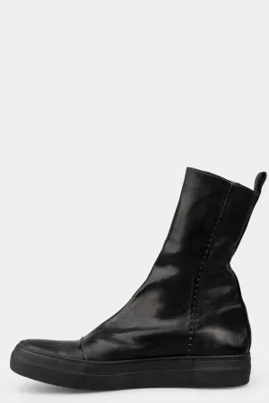 Hidden zip high top leather sneakers