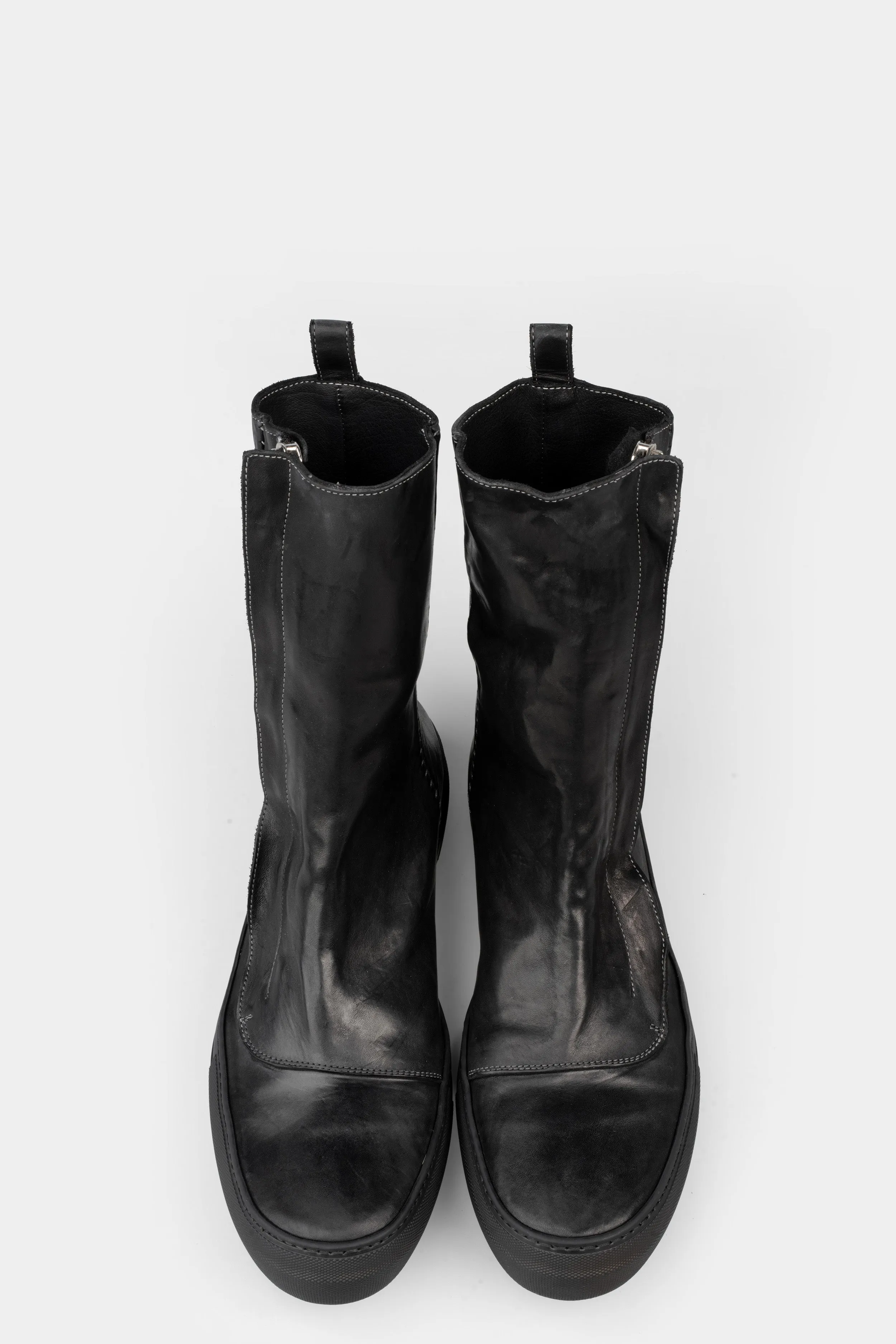 Hidden zip high top leather sneakers