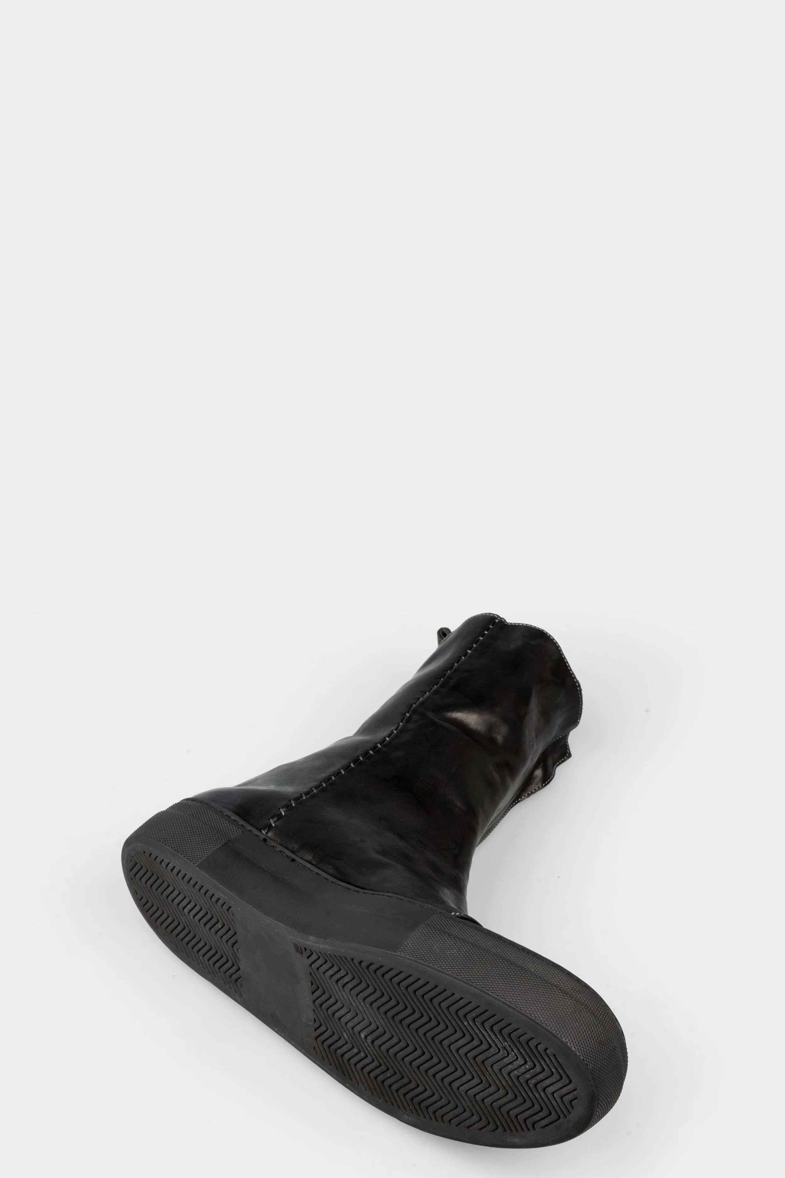 Hidden zip high top leather sneakers