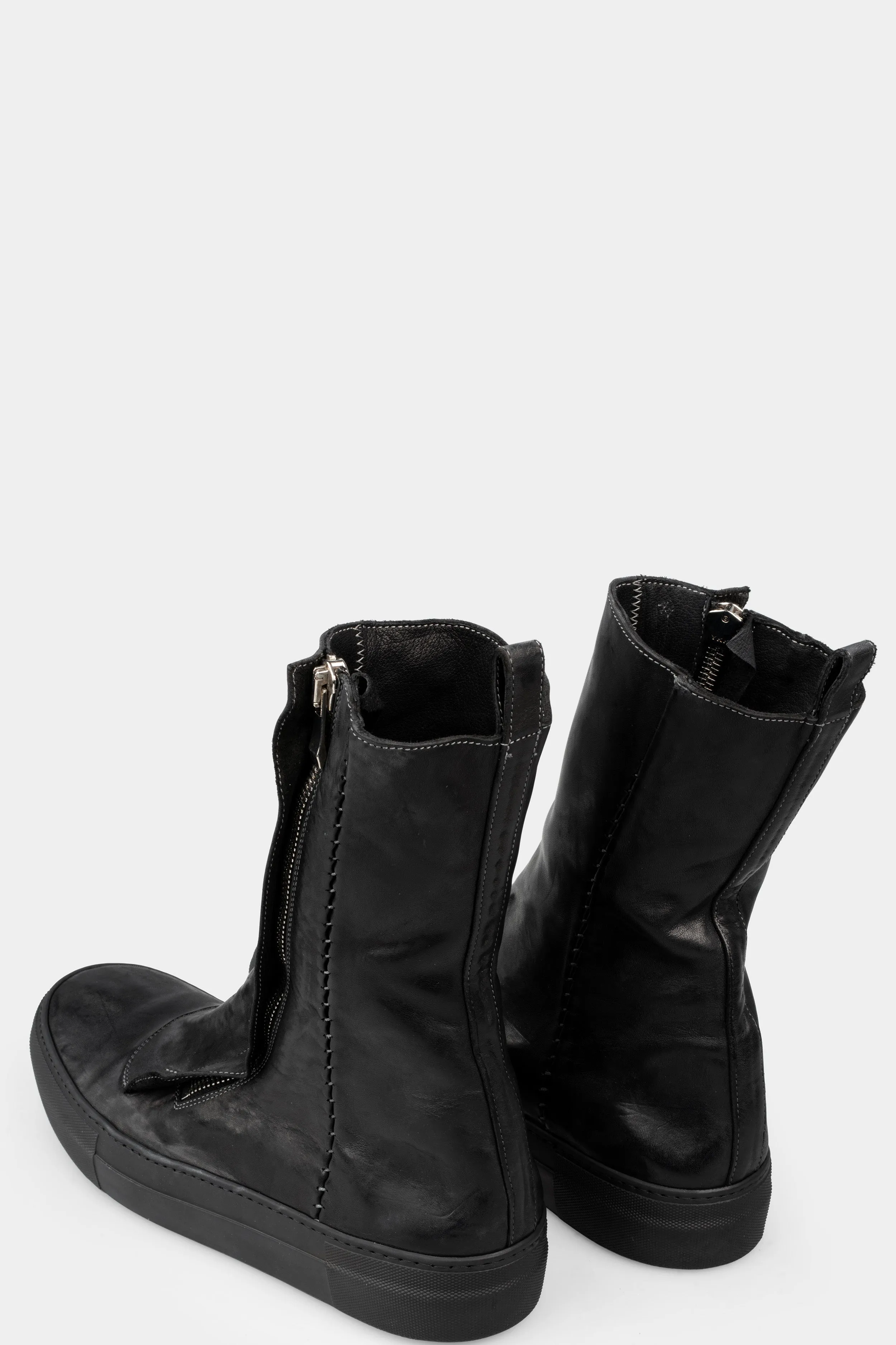 Hidden zip high top leather sneakers