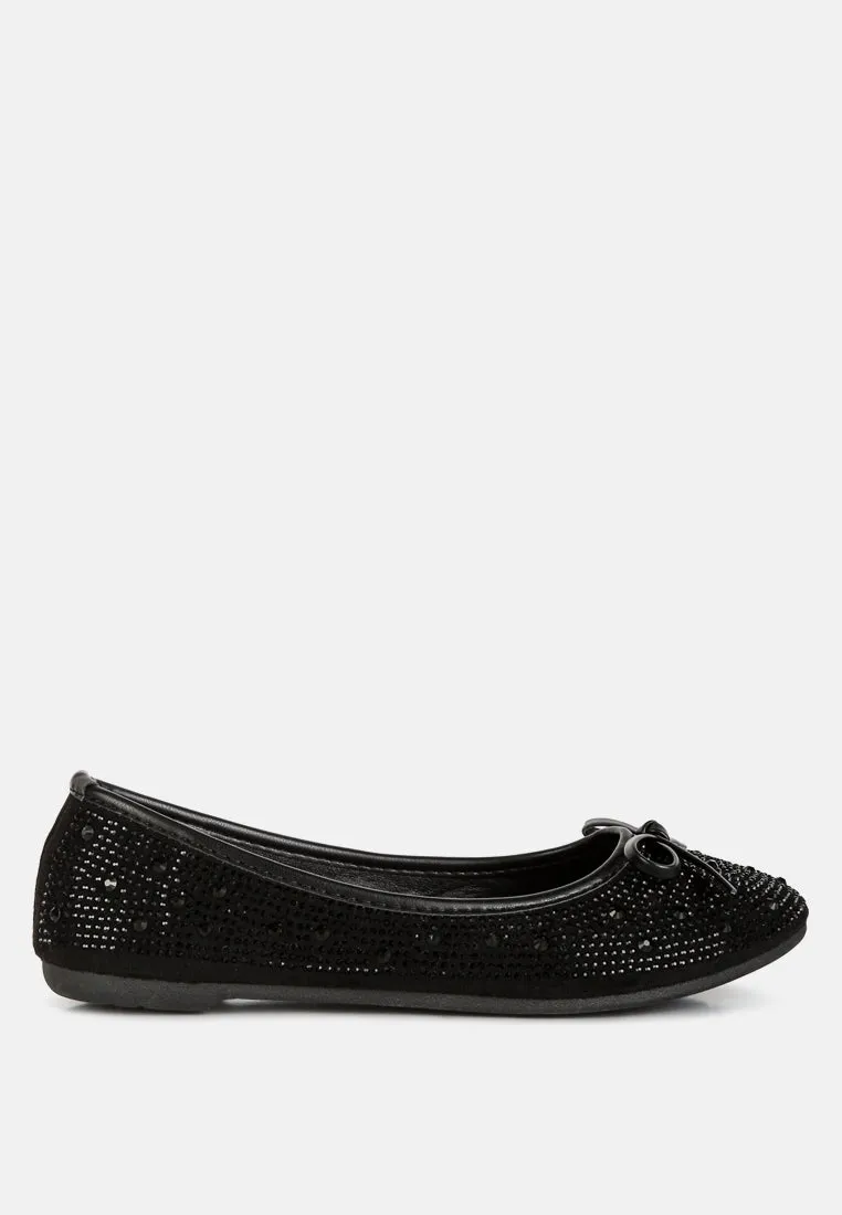 Hosana Rhinestones And Stud Embellished Ballet Flats By Ruw