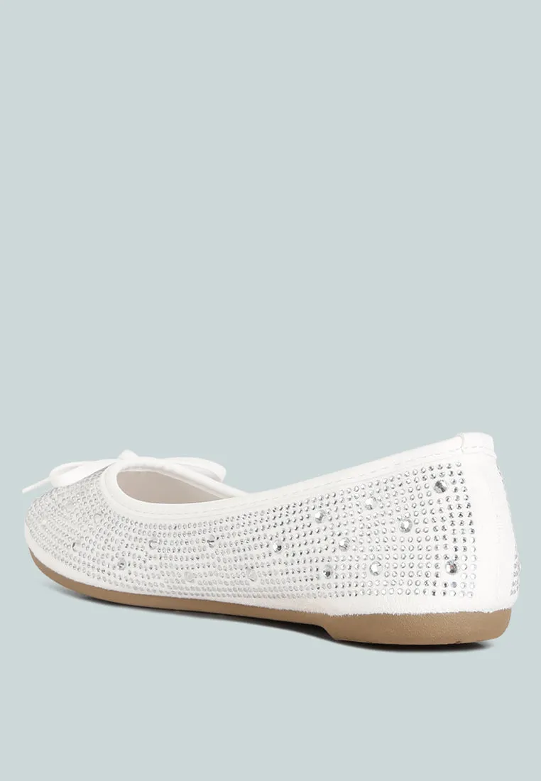Hosana Rhinestones And Stud Embellished Ballet Flats By Ruw