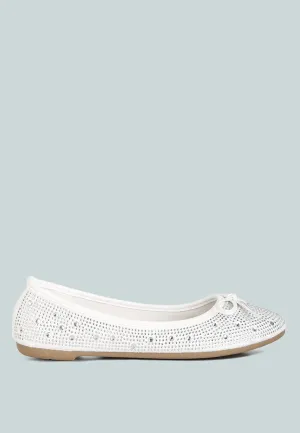 Hosana Rhinestones And Stud Embellished Ballet Flats By Ruw