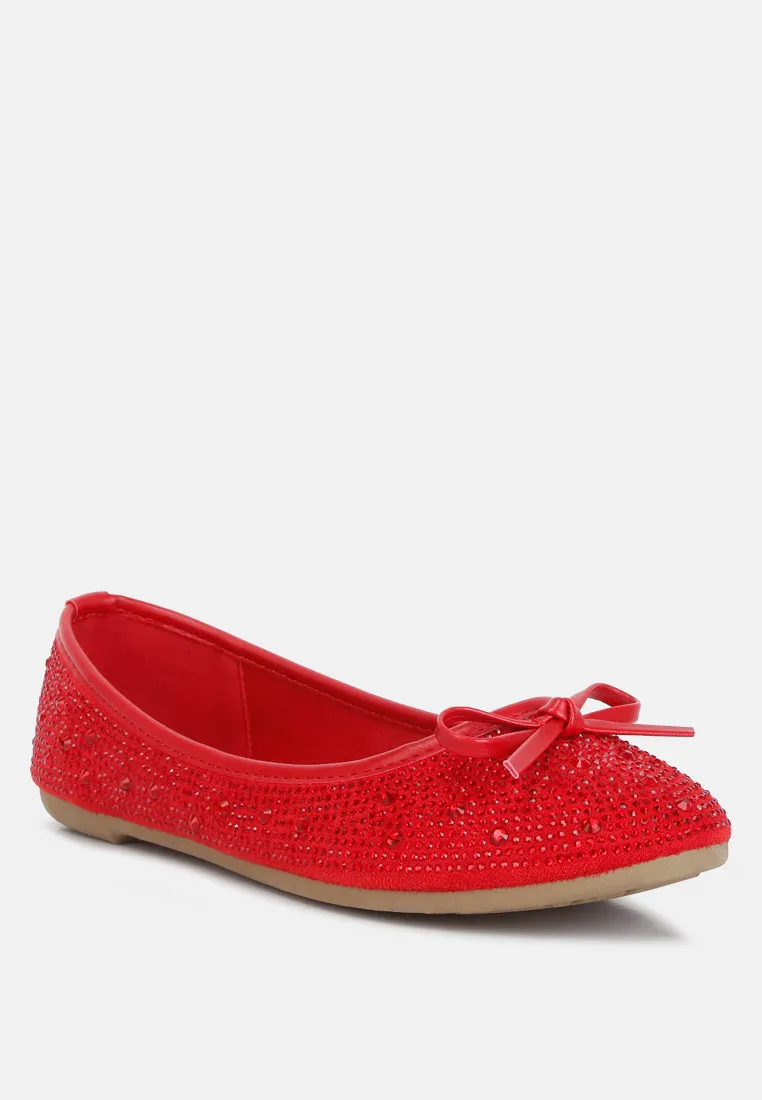 Hosana Rhinestones And Stud Embellished Ballet Flats By Ruw