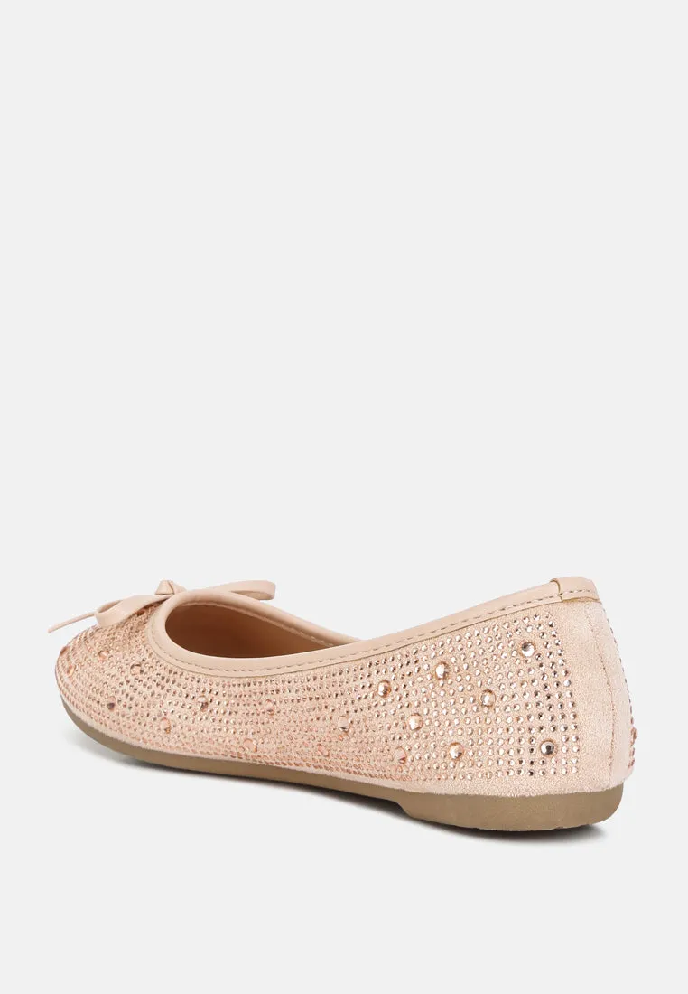 Hosana Rhinestones And Stud Embellished Ballet Flats By Ruw