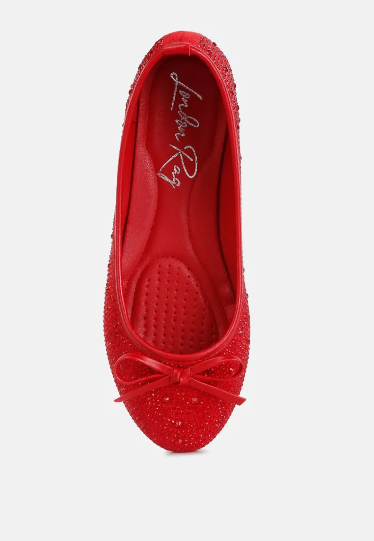 Hosana Rhinestones And Stud Embellished Ballet Flats By Ruw