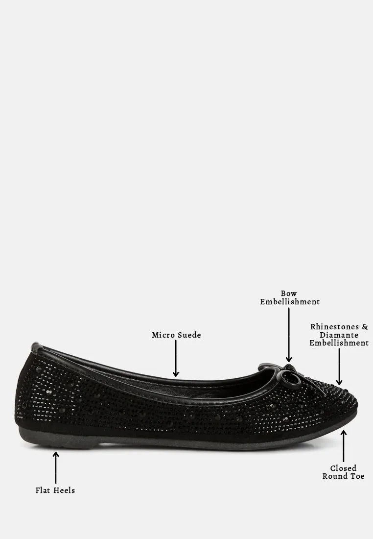 Hosana Rhinestones And Stud Embellished Ballet Flats By Ruw