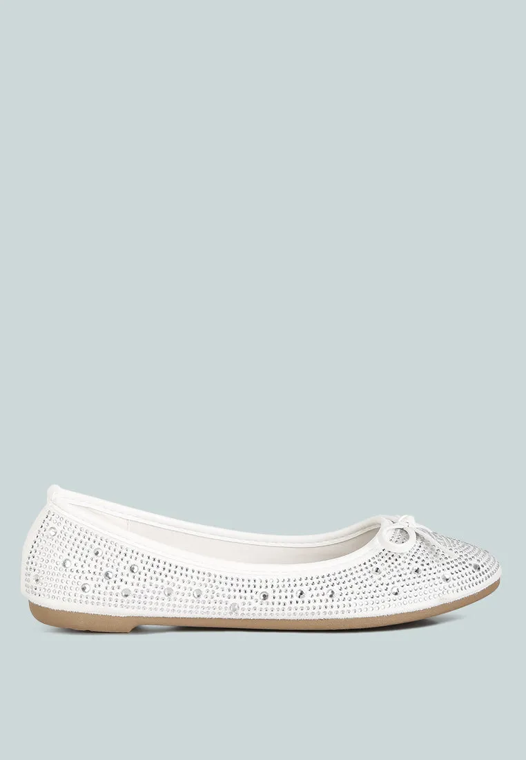 Hosana Rhinestones And Stud Embellished Ballet Flats By Ruw