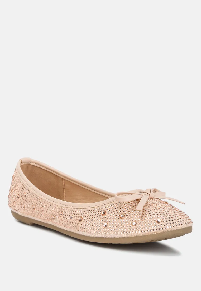 Hosana Rhinestones And Stud Embellished Ballet Flats By Ruw