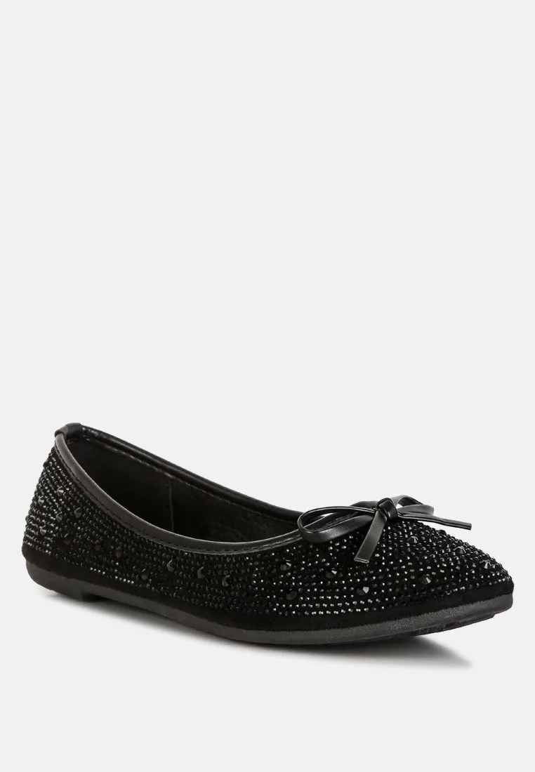 Hosana Rhinestones And Stud Embellished Ballet Flats By Ruw