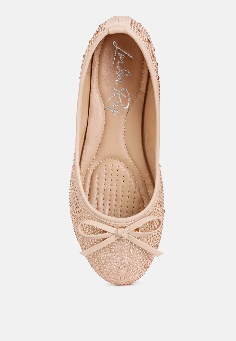 Hosana Rhinestones And Stud Embellished Ballet Flats By Ruw