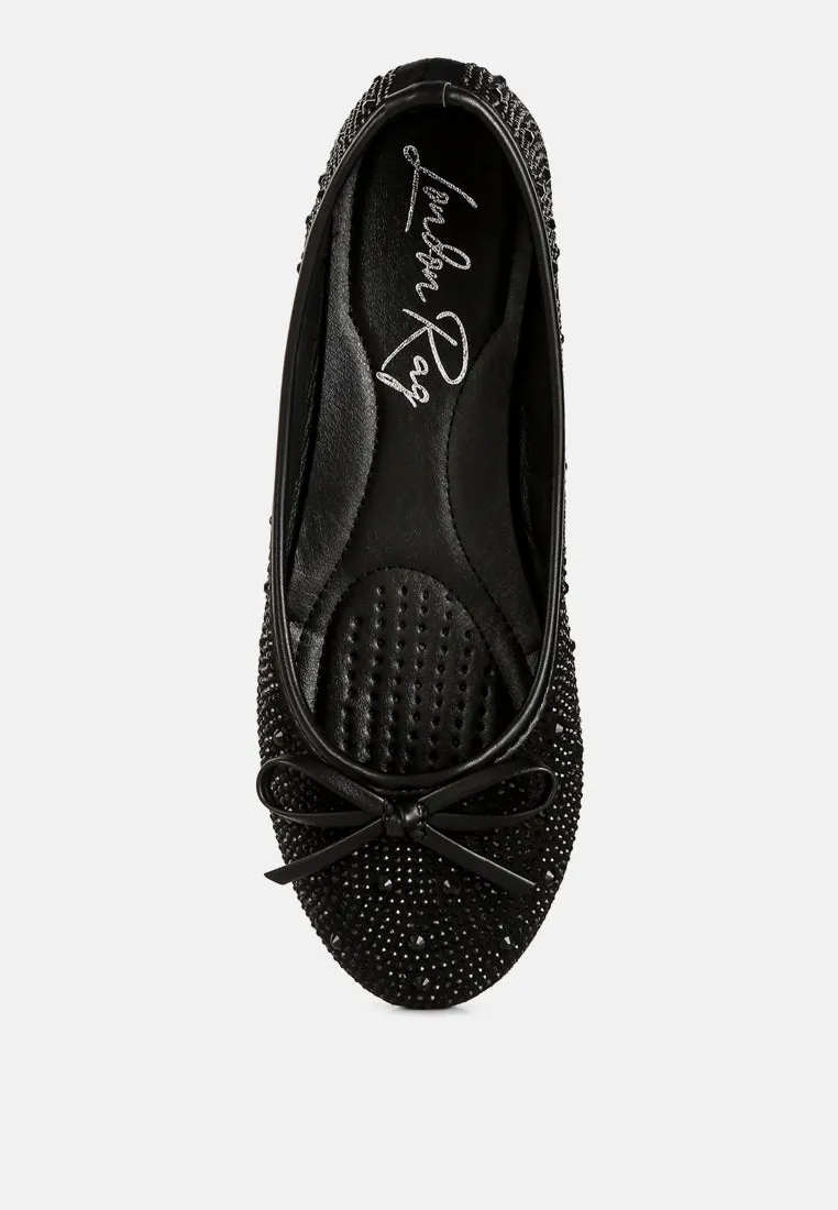 Hosana Rhinestones And Stud Embellished Ballet Flats By Ruw