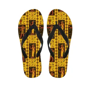 Island Chic: Ancient Egypt Pattern Hawaiian Outfit with Flip Flops