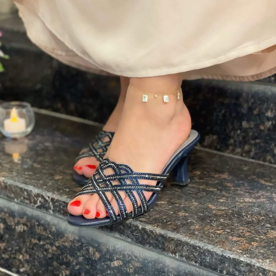 Jamilah Heels S137H - Navy Blue