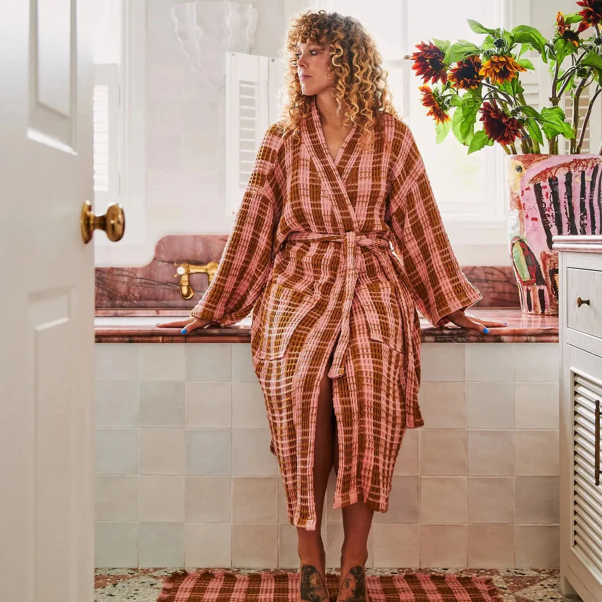 Kip&Co Waffle Bath Robe | Toasted Marshmallow