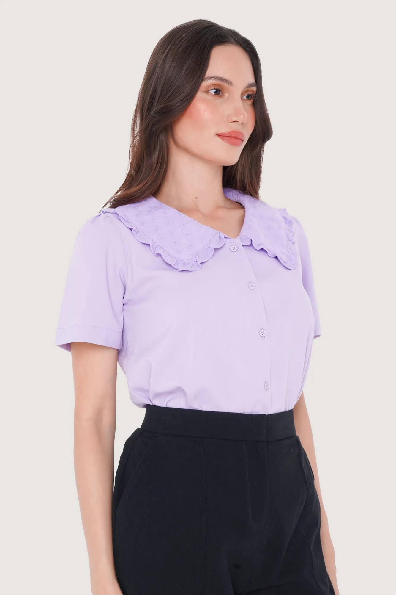 Lace Collar Top