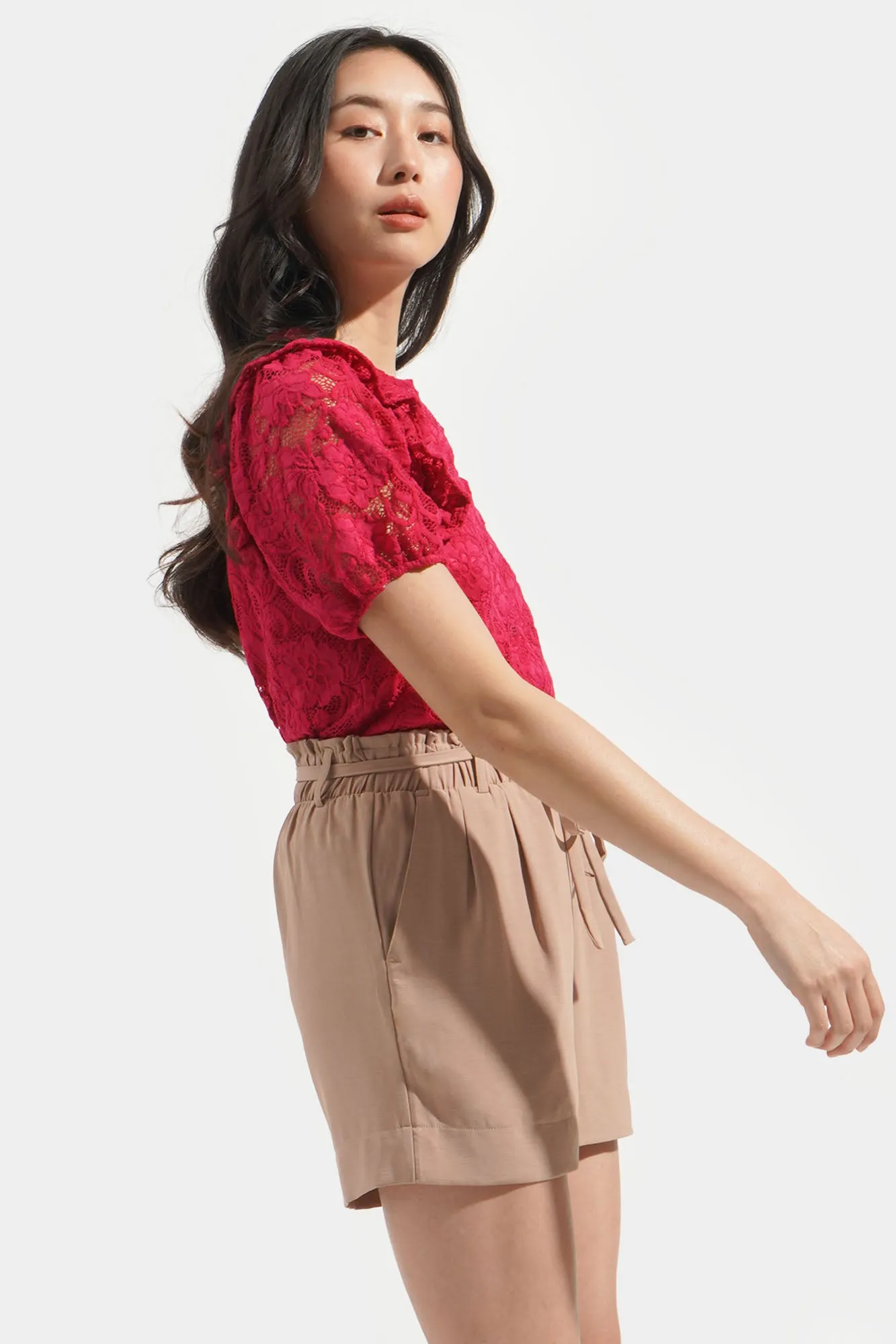 Lace Ruffle Sleeve Top