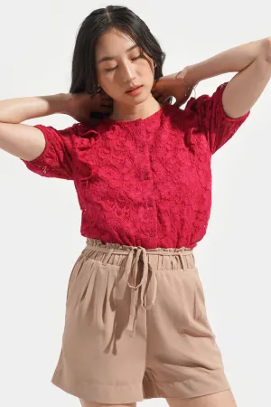 Lace Ruffle Sleeve Top