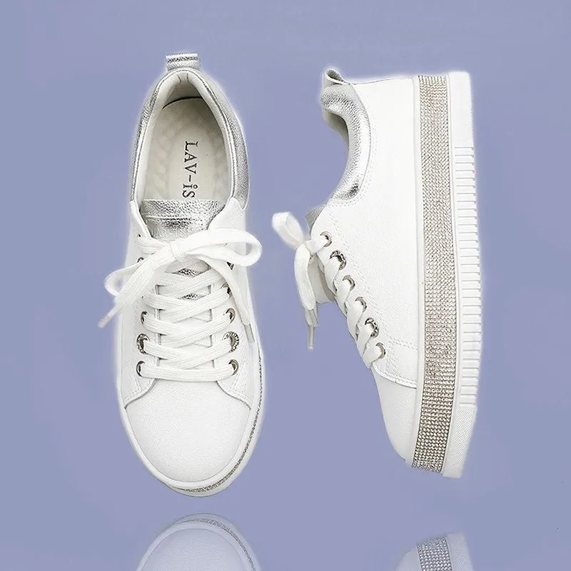 LAV-ISH SYDNEY - Crystal Sneakers- White