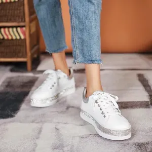 LAV-ISH SYDNEY - Crystal Sneakers- White