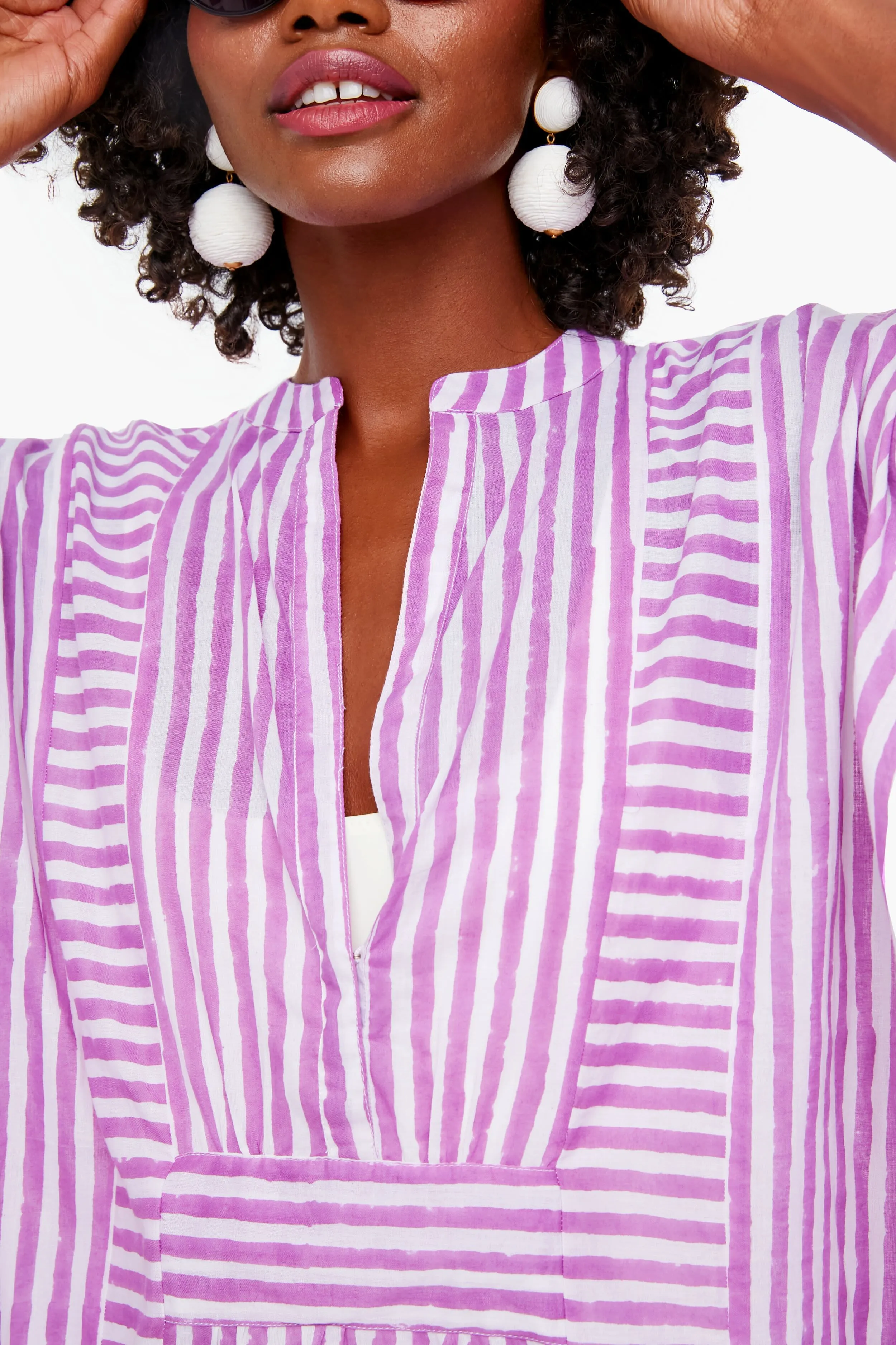 Lavendula Stripe Emerson Short Caftan