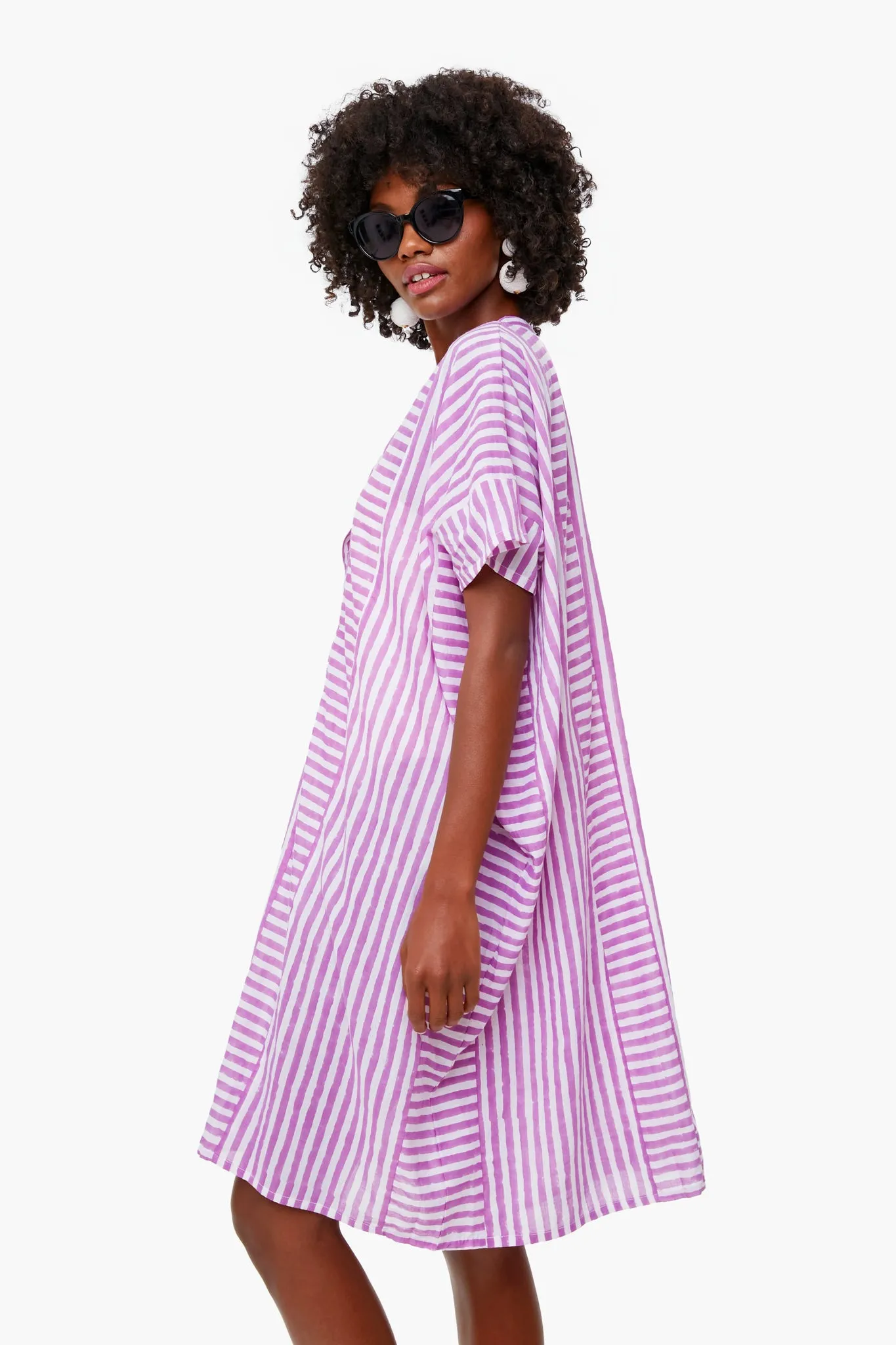Lavendula Stripe Emerson Short Caftan