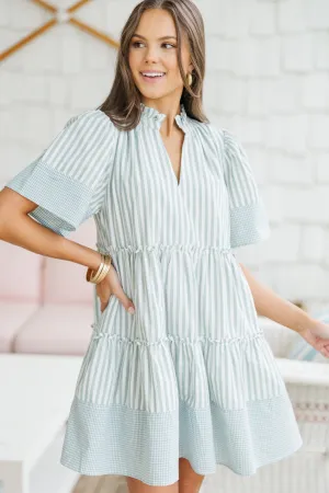 Leave Yesterday Behind Sage Striped Dress