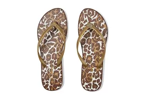 Lilly Pulitzer Pool Flip-Flop for Women - Slim Jelly Upper with Printed Foam Footbed, and Lightweight Flip Flops Chocolate My Favorite Spot Shoe 7-8 M