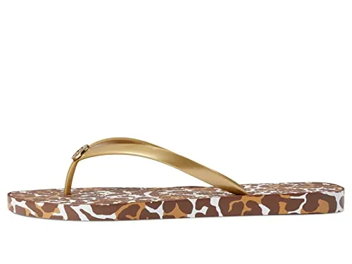 Lilly Pulitzer Pool Flip-Flop for Women - Slim Jelly Upper with Printed Foam Footbed, and Lightweight Flip Flops Chocolate My Favorite Spot Shoe 7-8 M