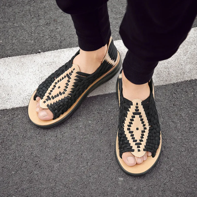 Men's Casual Set Foot Woven Sandals