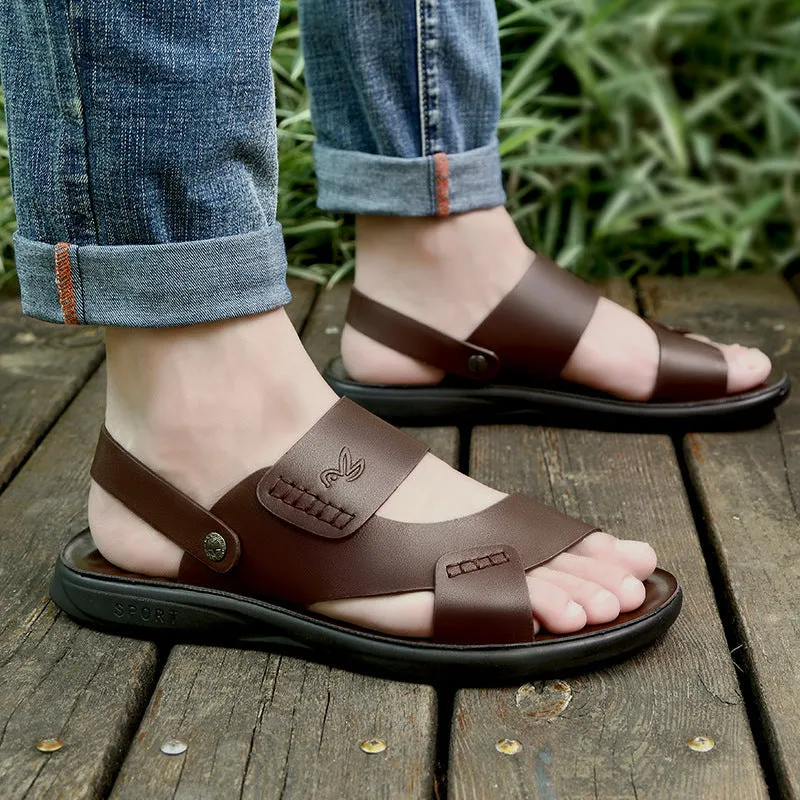 Men’s Handmade Summer Sandals | PU Casual Slippers