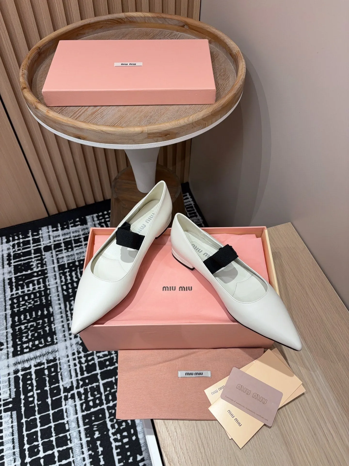 Miu ballerinas White Sheepskin