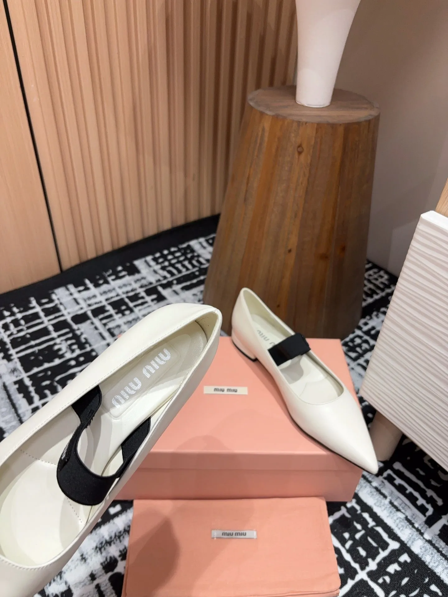 Miu ballerinas White Sheepskin