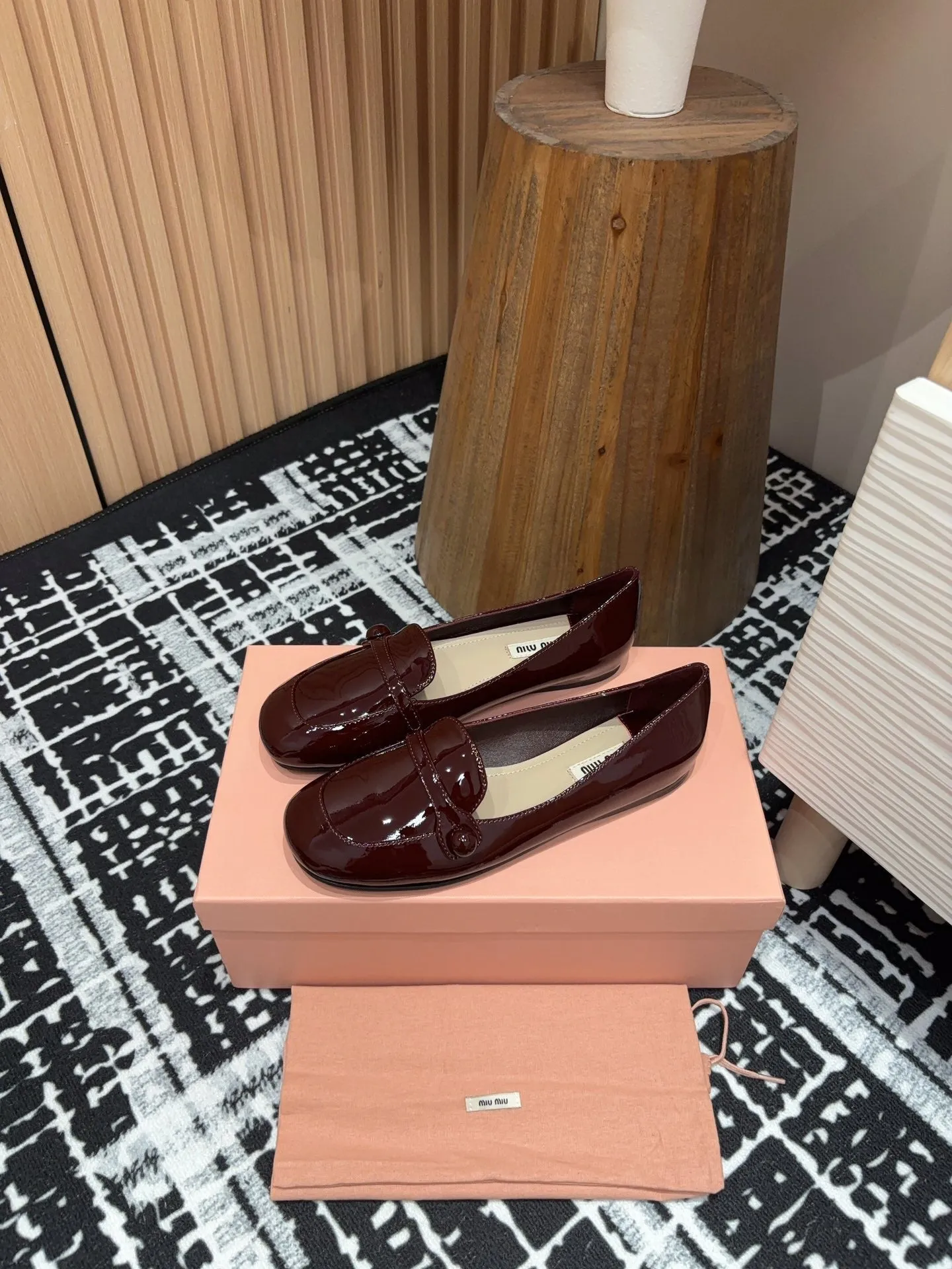 Miu Loafers Dark Red Cowhide