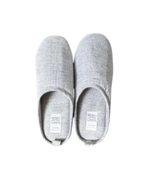 Moku Linen Room Shoes - Light Grey