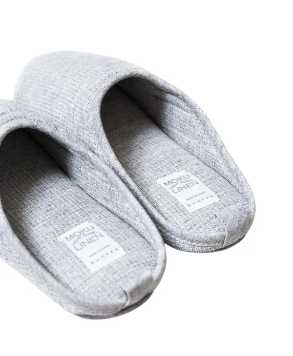 Moku Linen Room Shoes - Light Grey