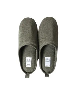 Moku Linen Room Shoes - Olive