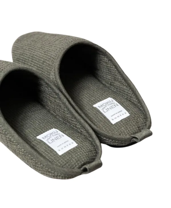 Moku Linen Room Shoes - Olive