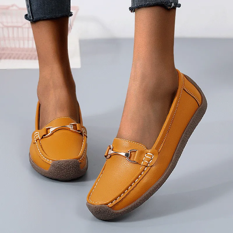 Nanccy Flat Fashion Comfortable Shoes  Leather Breathable Casual Loafers