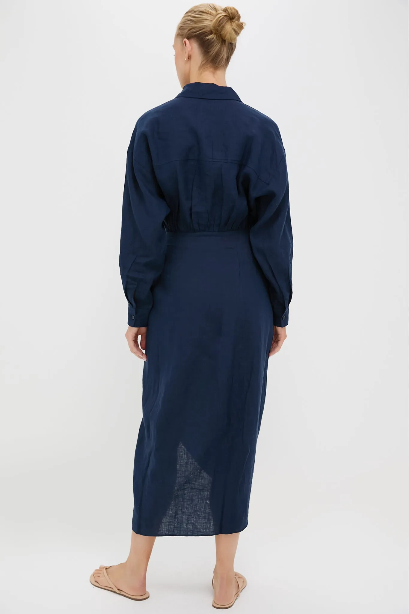 Navy Alessandra Sarong Shirt Dress