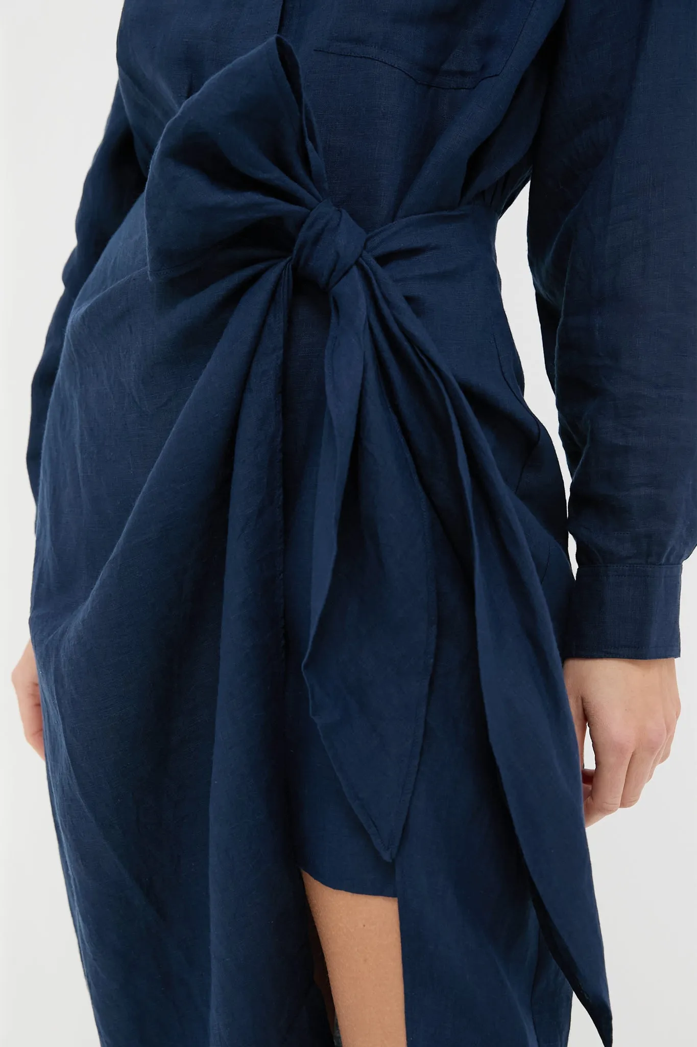 Navy Alessandra Sarong Shirt Dress