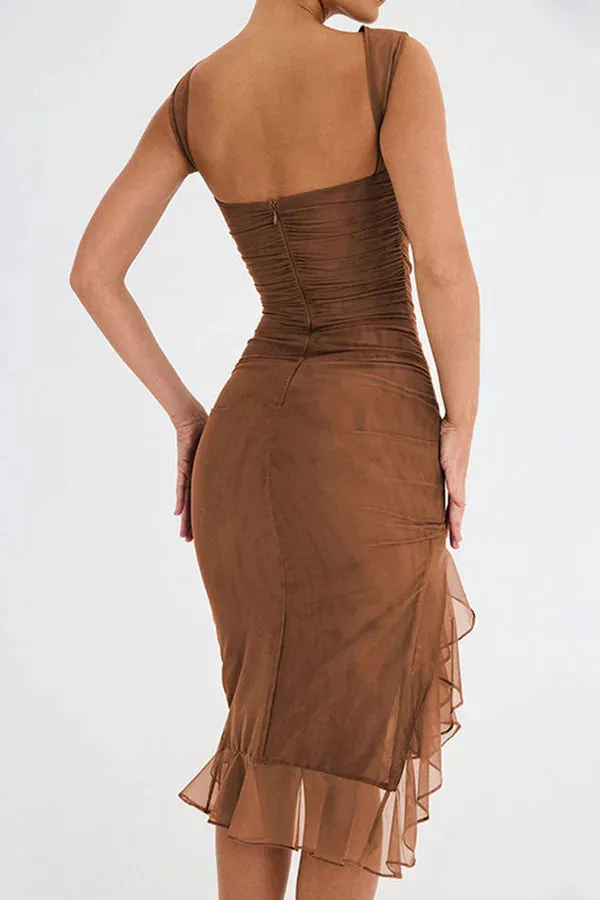 Orchid Ruffle Midi Dress