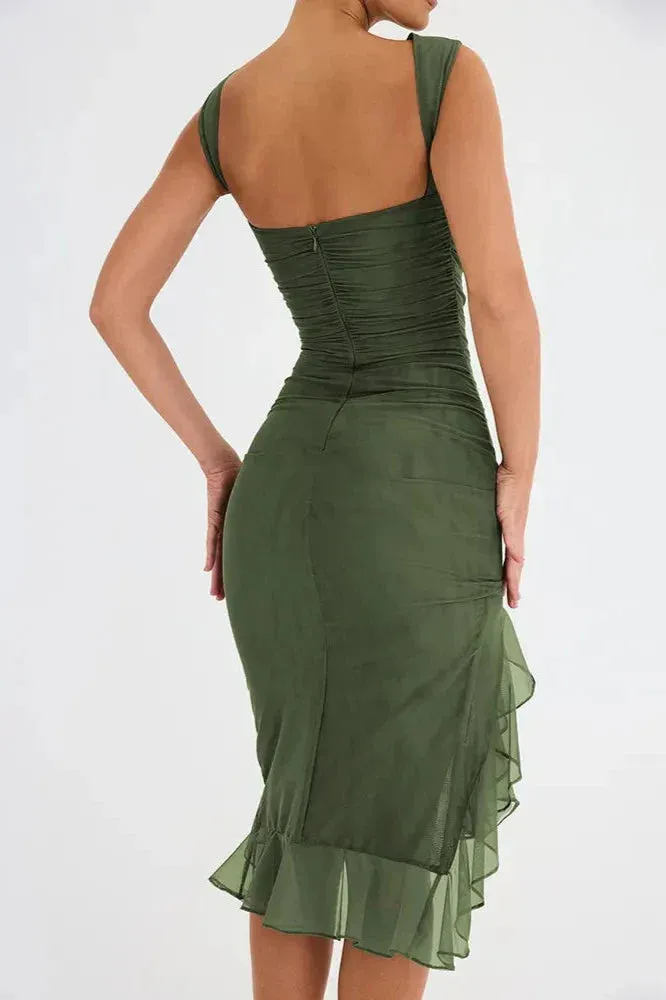 Orchid Ruffle Midi Dress
