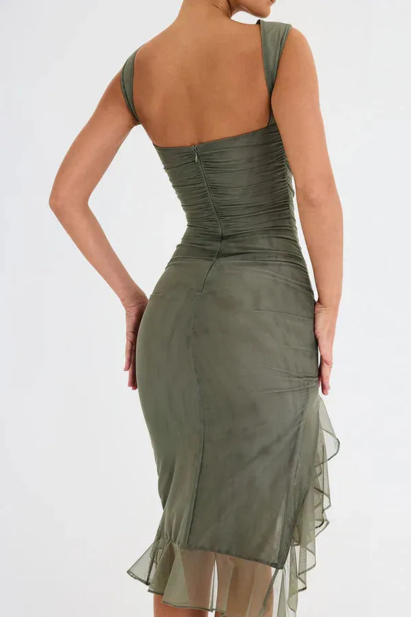 Orchid Ruffle Midi Dress